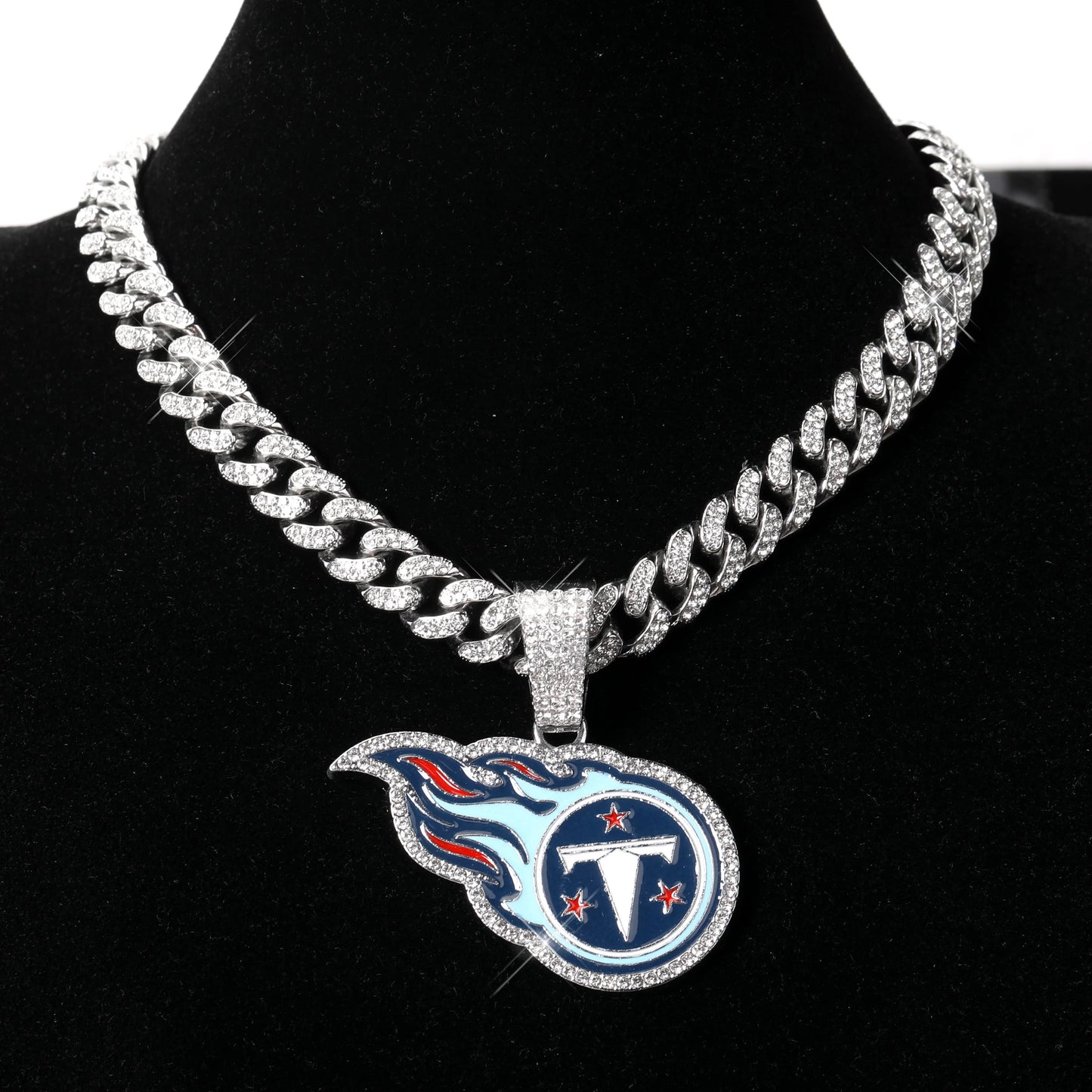 Sports Customized LOGO Pendant Necklace with Iced Out Cuban Chains for Football Fans Birthday Gifts