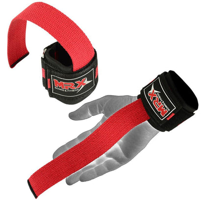 MRX Weight Lifting Bar Straps With Wrist Support Wraps Heavy Duty Bodybuilding Workout Gym Padded Strap Pair